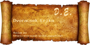 Dvoracsek Erika névjegykártya